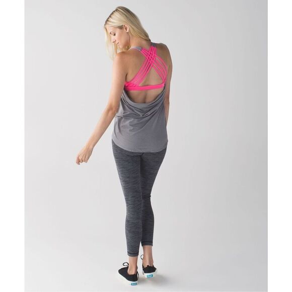 lululemon athletica Tops - Lululemon Wild Tank Heathered Slate / Raspberry Glow Light